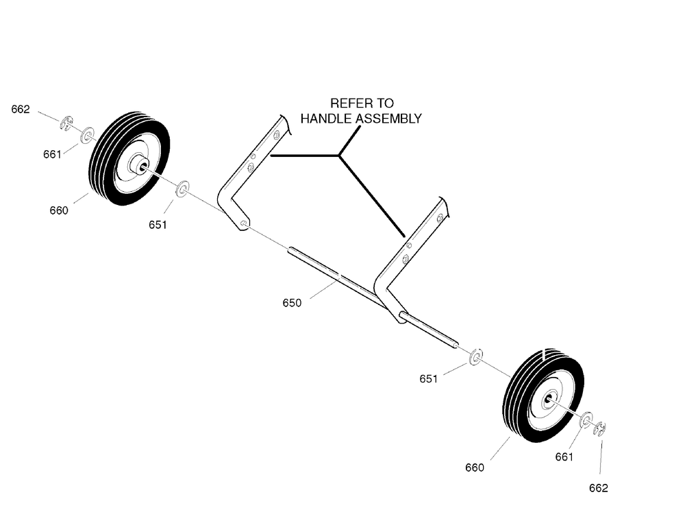 Wheels Diagram and Parts List for 6210540X116NA-PM50E 2007 Briggs and Stratton Snow Blower
